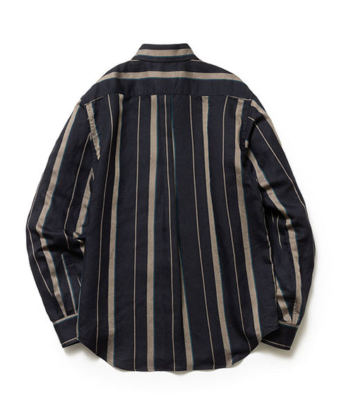 MR.OLIVE/LYOCELL LINEN BREND MULTI STRIPE / REGULAR COLLAR SHIRT ミスターオリーブ/リヨセルストライプ / レギュラーカラーシャツ